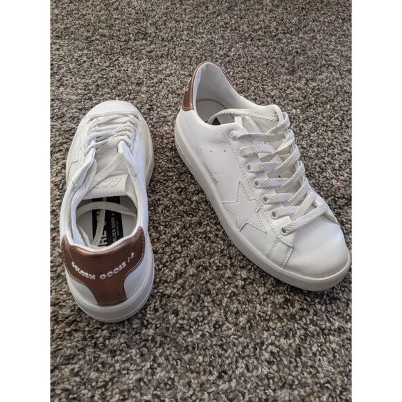 Golden Goose Womens White and Gold Pure Star Sneakers Sz 36/6 Perfect Condition - Picture 6 of 14